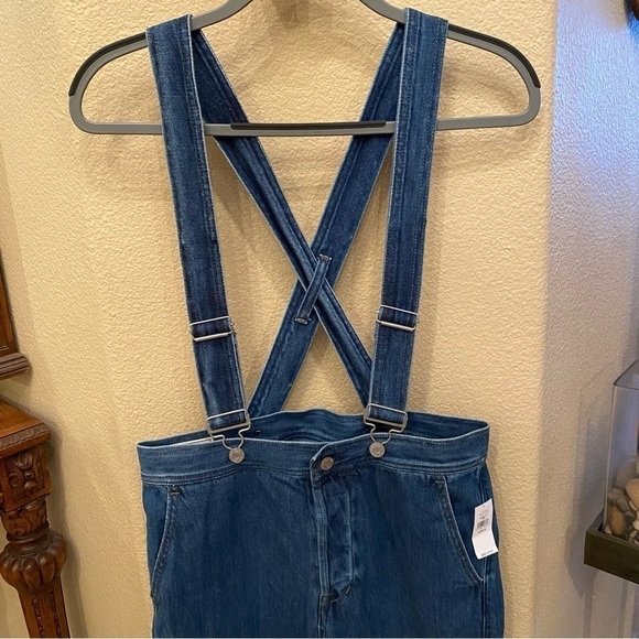 NWT~GAP Women Denim Wide Leg Jumpsuit Overalls Size 28/6R - Picture 2 of 12